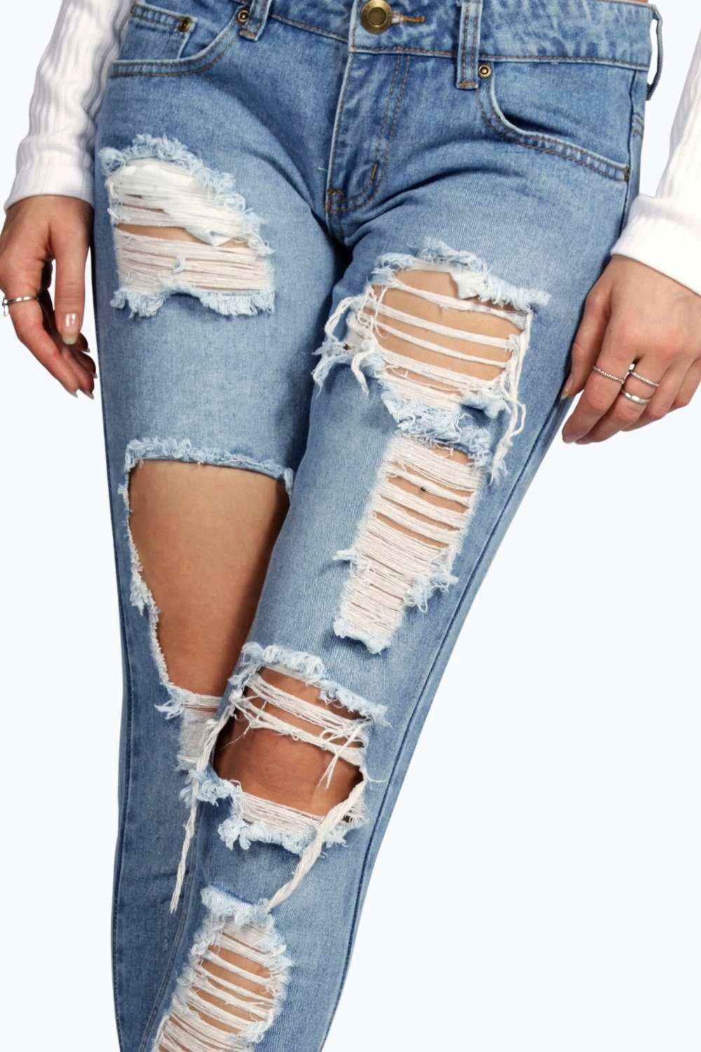 Torn boyfriend hot sale jeans